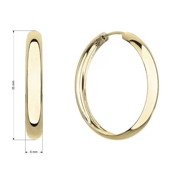 Pozlacené náušnice velké široké kruhy 61011 Au plating