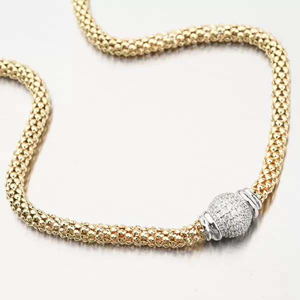 Dámský náhrdelník stříbro 925 zirkon zlacený N1900542-2196-SLX