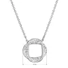 Stříbrný náhrdelník s krystaly Swarovski bílý kulatý 32016.1 crystal