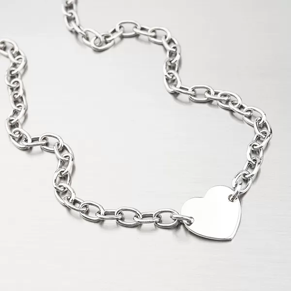 Stříbrný náhrdelník se srdcem s možností rytiny N1300442-1264-SLX