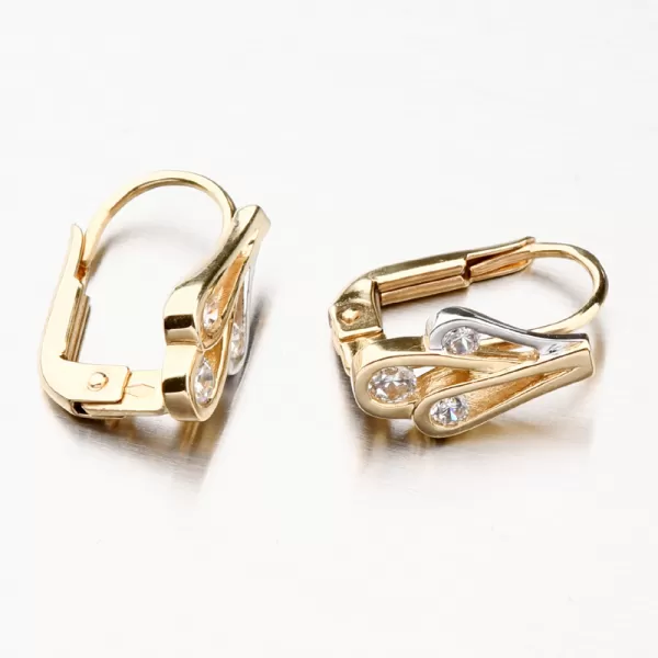 Zlaté náušnice se zirkony 42-32041