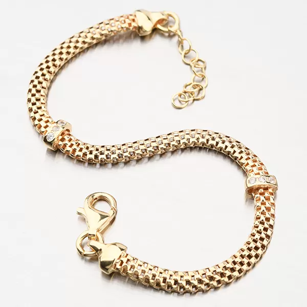 Dámský náramek stříbro 925 pozlacený se zirkony B1400707-1264-SLX