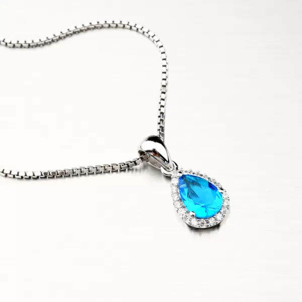 Dámský přívěsek stříbro 925 zirkon stříbra s modrým kamenem PKL-3095