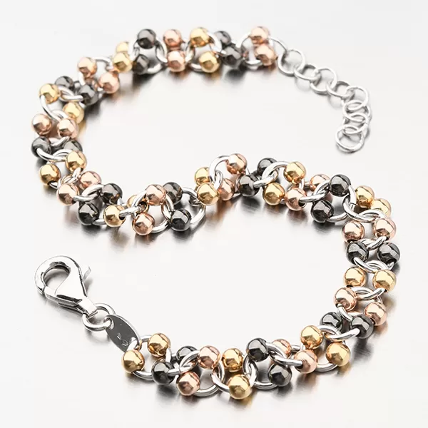 Náramek s kuličkami stříbro 925 B1801758-1507-SLX