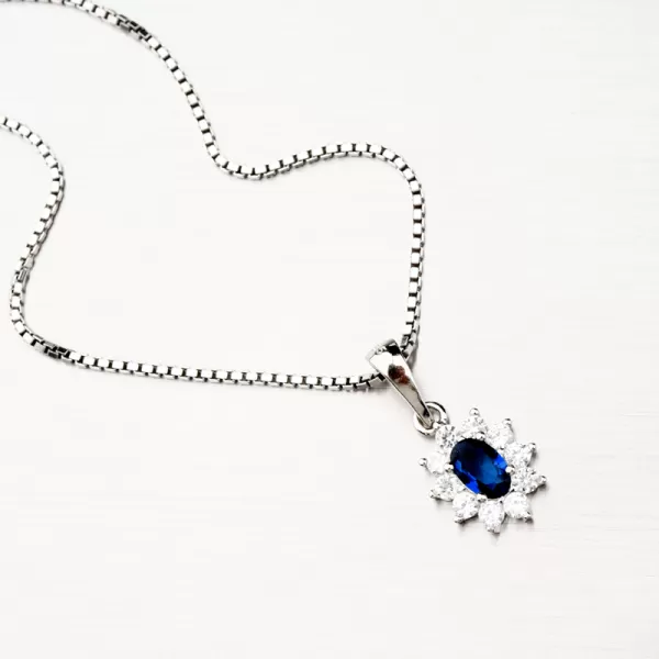 Stříbrný přívěsek s modrým zirkonem PKL-3115