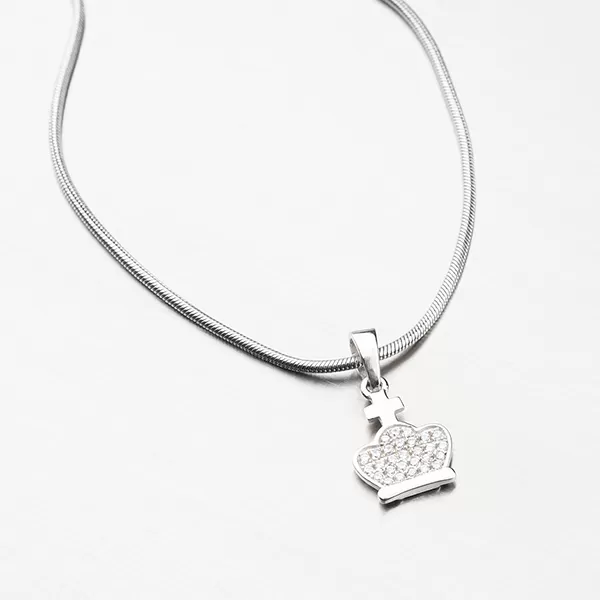 Stříbrný přívěsek korunka se zirkony P1700150-1905-SLX