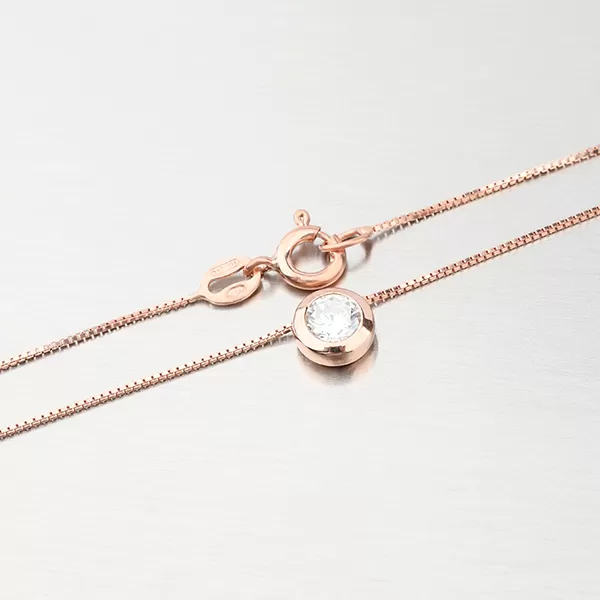 Dámský náhrdelník stříbro 925 růžovým zlatem pozlacený se zirkonem N1400019-0871-SLX