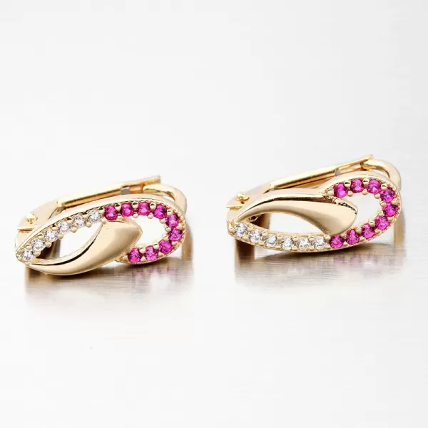 Zlaté náušnice se zirkony 12-633