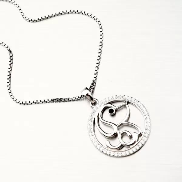 Stříbrný přívěsek pes se zirkony PKL-3082