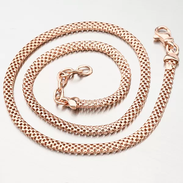Stříbrný náhrdelník v barvě růžového zlata N1300487-1264-SLX