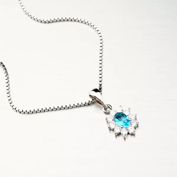 Stříbrný přívěsek s modrým zirkonem PKL-3098