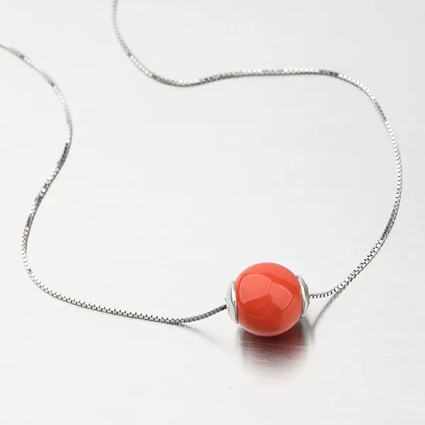 Stříbrný náhrdelník s korálem N1200021-0851-SLX