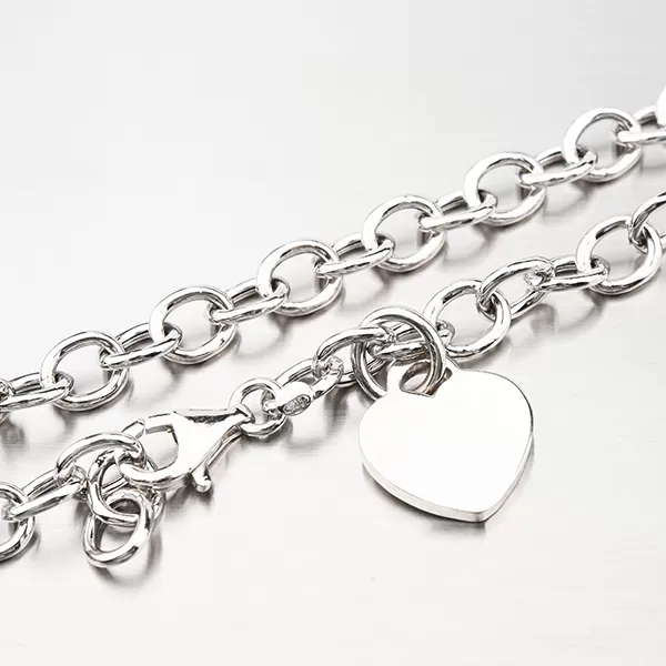 Stříbrný náhrdelník se srdcem s možností rytiny N1300445-1264-SLX