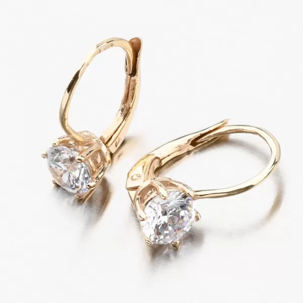 Dámské náušnice žluté zlato 585 zirkon korunky 663P-120683