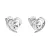 Stříbrné náušnice pecka s krystaly Swarovski bílé srdce 31259.1