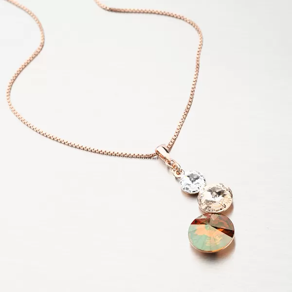 Růžovým zlatem pozlacený náhrdelník s krystaly N1401948-2120-SLX