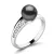 Dámský prsten přírodní diamant 0.156 ct černá perla a brilianty 140012-B-FW-Black