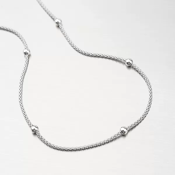 Stříbrný náhrdelník s kuličkami 92003043-76-SLX