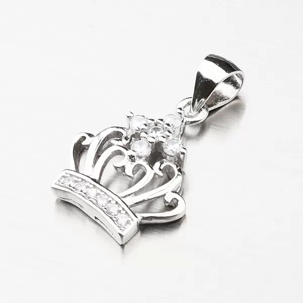 Stříbrný přívěsek korunka se zirkony P1702732-1905-SLX