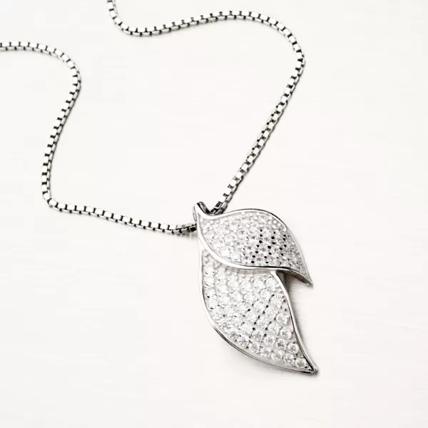 Dámský přívěsek stříbro 925 zirkon lístky PKL-3076