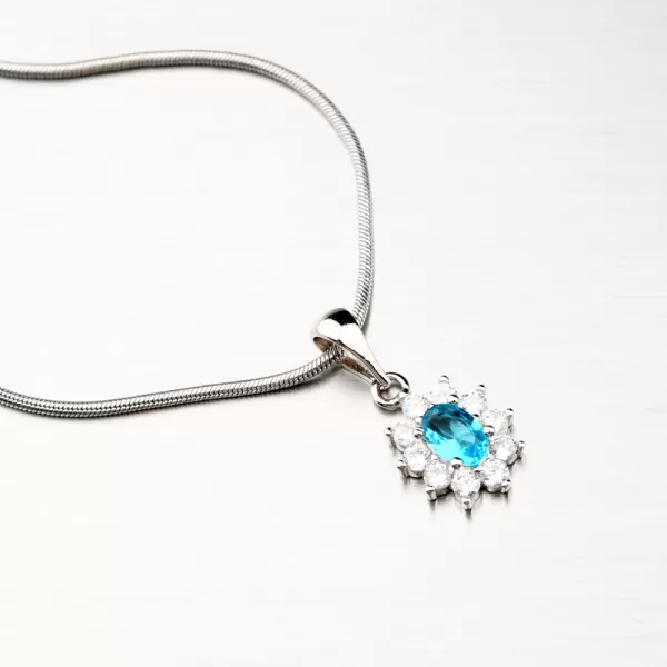 Stříbrný přívěsek s modrým zirkonem PKL-3098