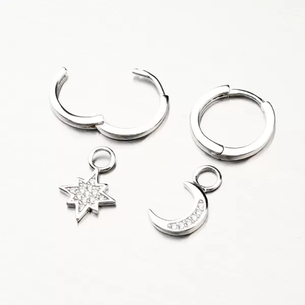 Stříbrné kruhy s přívěsky PKL-2080