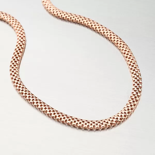 Stříbrný náhrdelník v barvě růžového zlata N1300487-1264-SLX