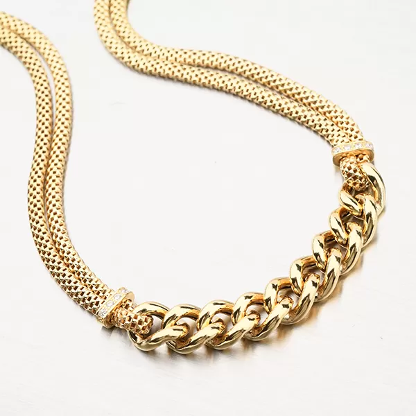 Zlacený stříbrný náhrdelník N1504993-0940-SLX