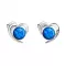 Stříbrné náušnice srdce s modrým syntetickým opálem 31259.3 blue 31259.3