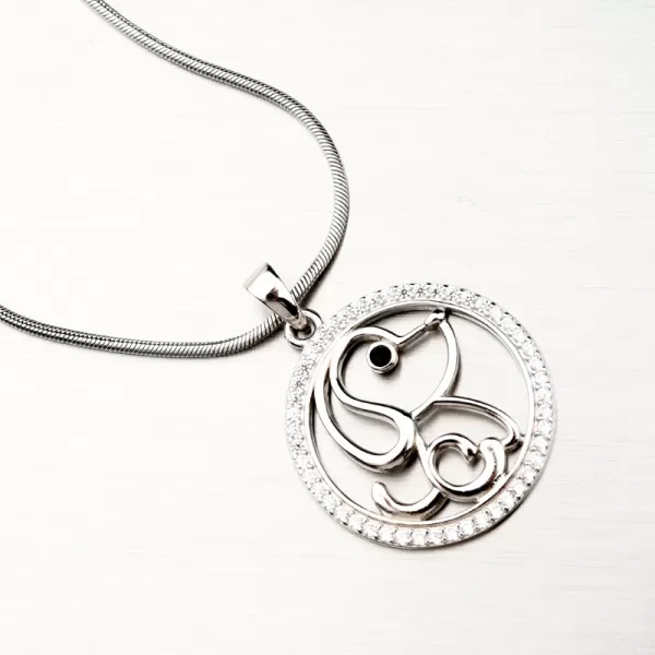 Stříbrný přívěsek pes se zirkony PKL-3082