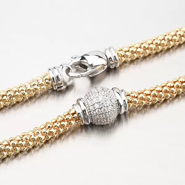 Dámský náhrdelník stříbro 925 zirkon zlacený N1900542-2196-SLX