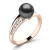 Dámský prsten přírodní diamant 0.156 ct černá perla a brilianty 140012-CV-FW-Black