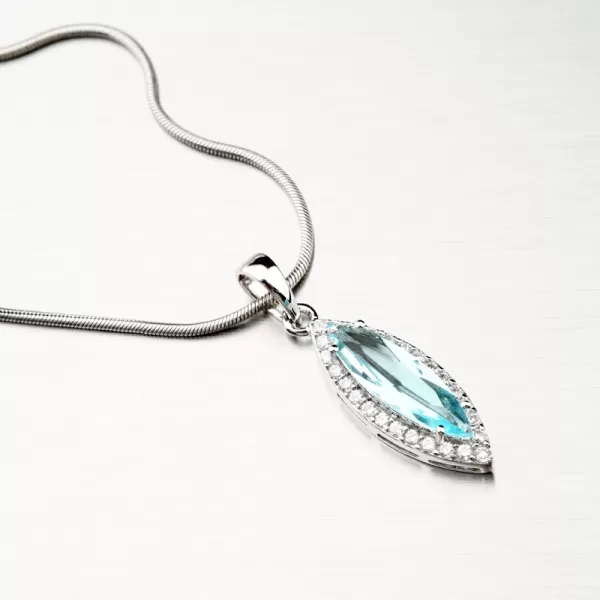 Přívěsek ze stříbra s modrým zirkonem PKL-3094