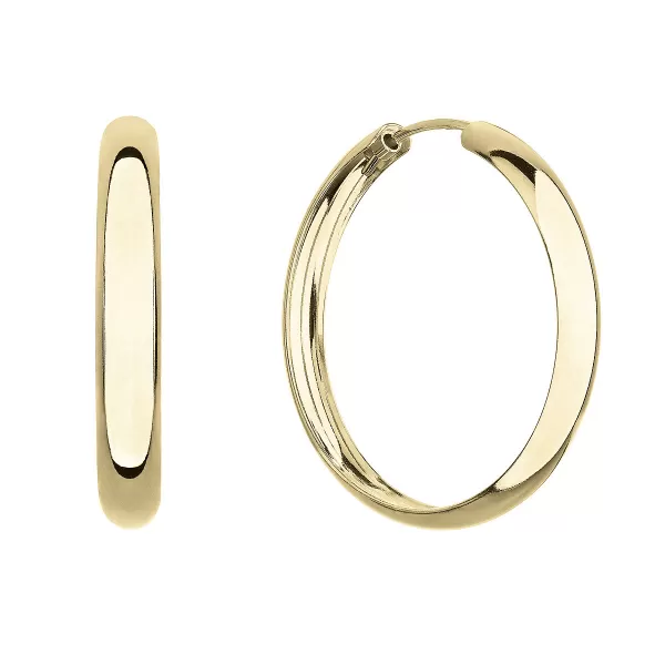 Pozlacené náušnice velké široké kruhy 61011 Au plating