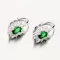 Dámské náušnice stříbro 925 zirkon stříbra se zeleným zelené kameny PKL-2100