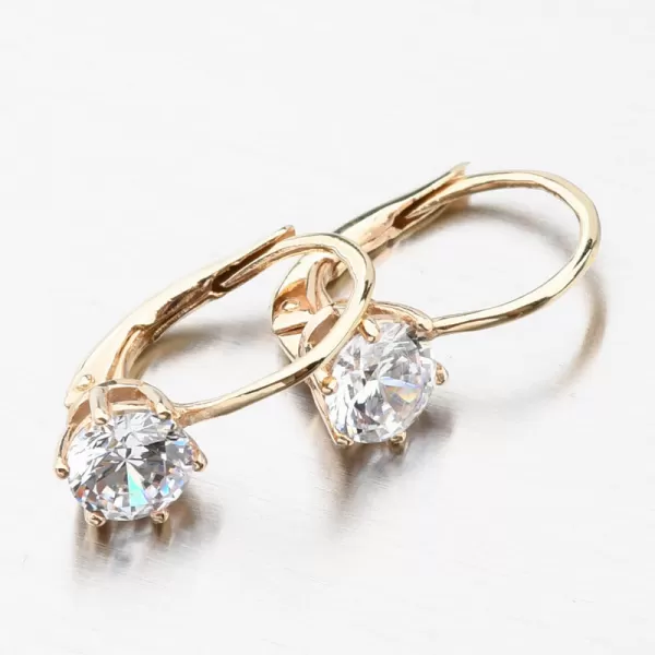 Dámské náušnice žluté zlato 585 zirkon - korunky 663P-120658