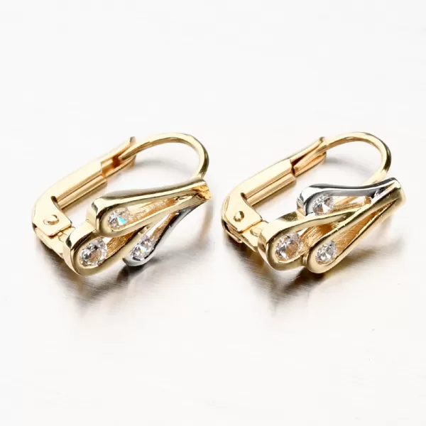 Zlaté náušnice se zirkony 42-32041