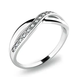 Dámský prsten přírodní diamant 0.090 ct G/SI brilianty bílé zlato 140013B-DIA