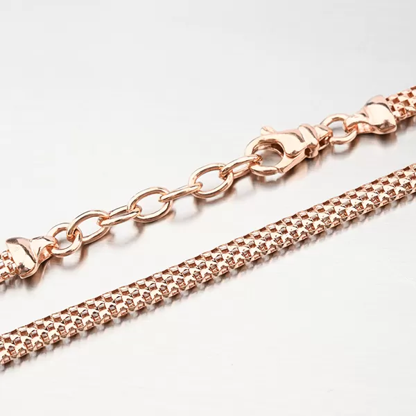 Stříbrný náhrdelník v barvě růžového zlata N1300487-1264-SLX