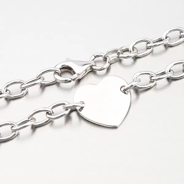 Stříbrný náhrdelník se srdcem s možností rytiny N1300442-1264-SLX