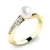 Dámský prsten přírodní diamant 0.158 ct bílá perla a brilianty 140011-ZL-FW-DIA