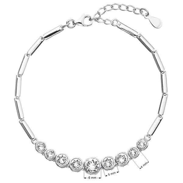 Stříbrný náramek se Swarovski krystaly bílý 33111.1