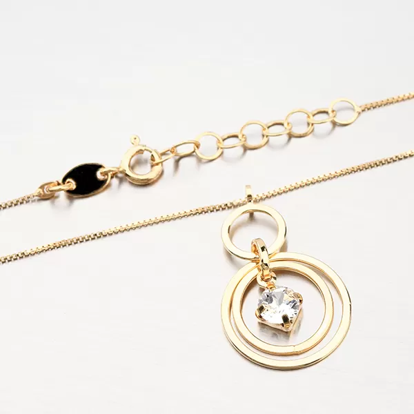 Dámský náhrdelník stříbro 925 zlacený s krystalem N1802617-2120-SLX