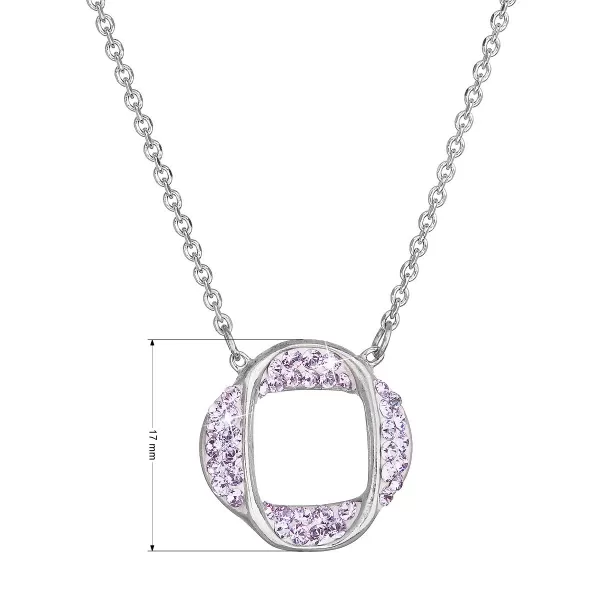 Stříbrný náhrdelník s krystaly Swarovski fialový 32016.3 violet