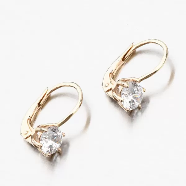 Dámské náušnice žluté zlato 585 zirkon korunky 663P-120683