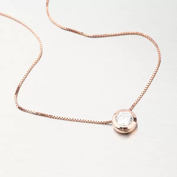Dámský náhrdelník stříbro 925 růžovým zlatem pozlacený se zirkonem N1400019-0871-SLX