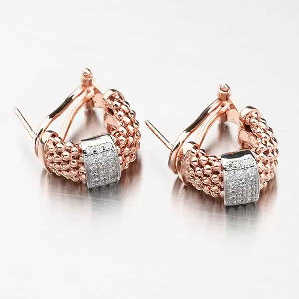 Náušnice stříbro 925 v barvě růžového zlata E1501642-2196-SLX