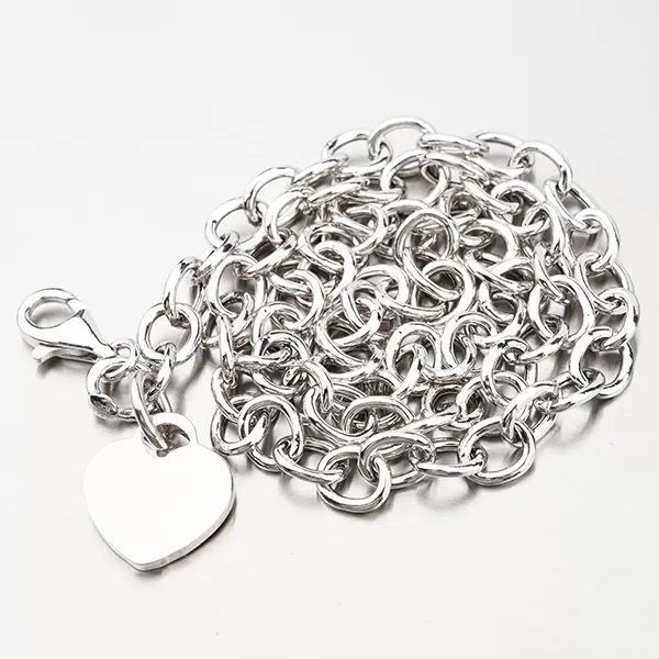 Stříbrný náhrdelník se srdcem s možností rytiny N1300445-1264-SLX