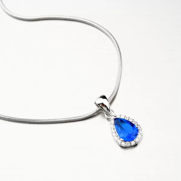 Přívěsek ze stříbra s modrým kamenem PKL-3074