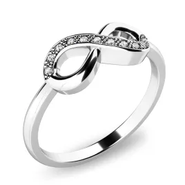 Dámský prsten přírodní diamant 0.050 ct G/SI brilianty - infinity bílé zlato 140007B-DIA